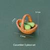 3Pcs/Set Dollhouse Simulation Vegetable Handheld Basket Model Mini Vegetables Decoration For 1/12 Dolls House Kitchen Play Toys
