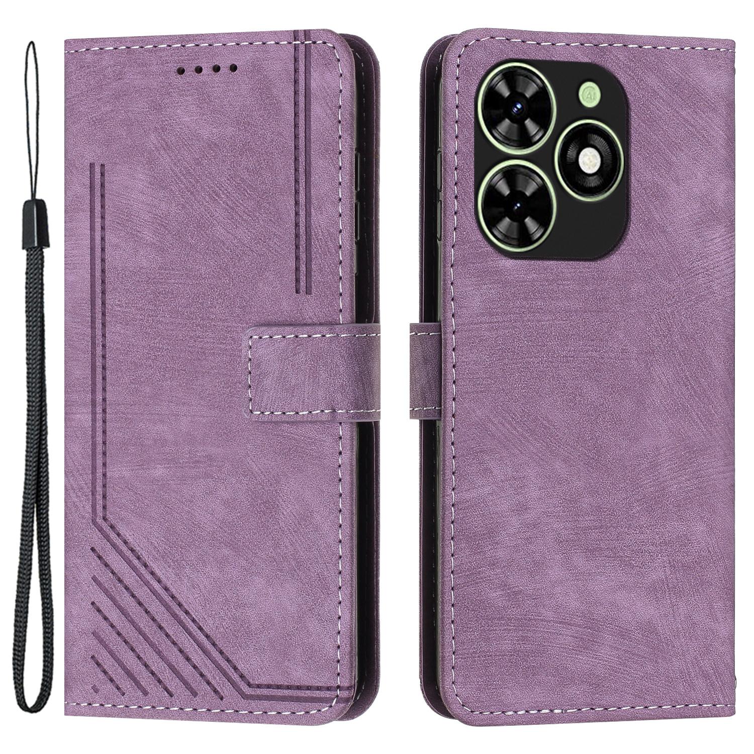 

For TECNO Spark Go 2024/Spark 20C/Pop 8 Phone Case Skin Touch Feeling Leather Cover Purple