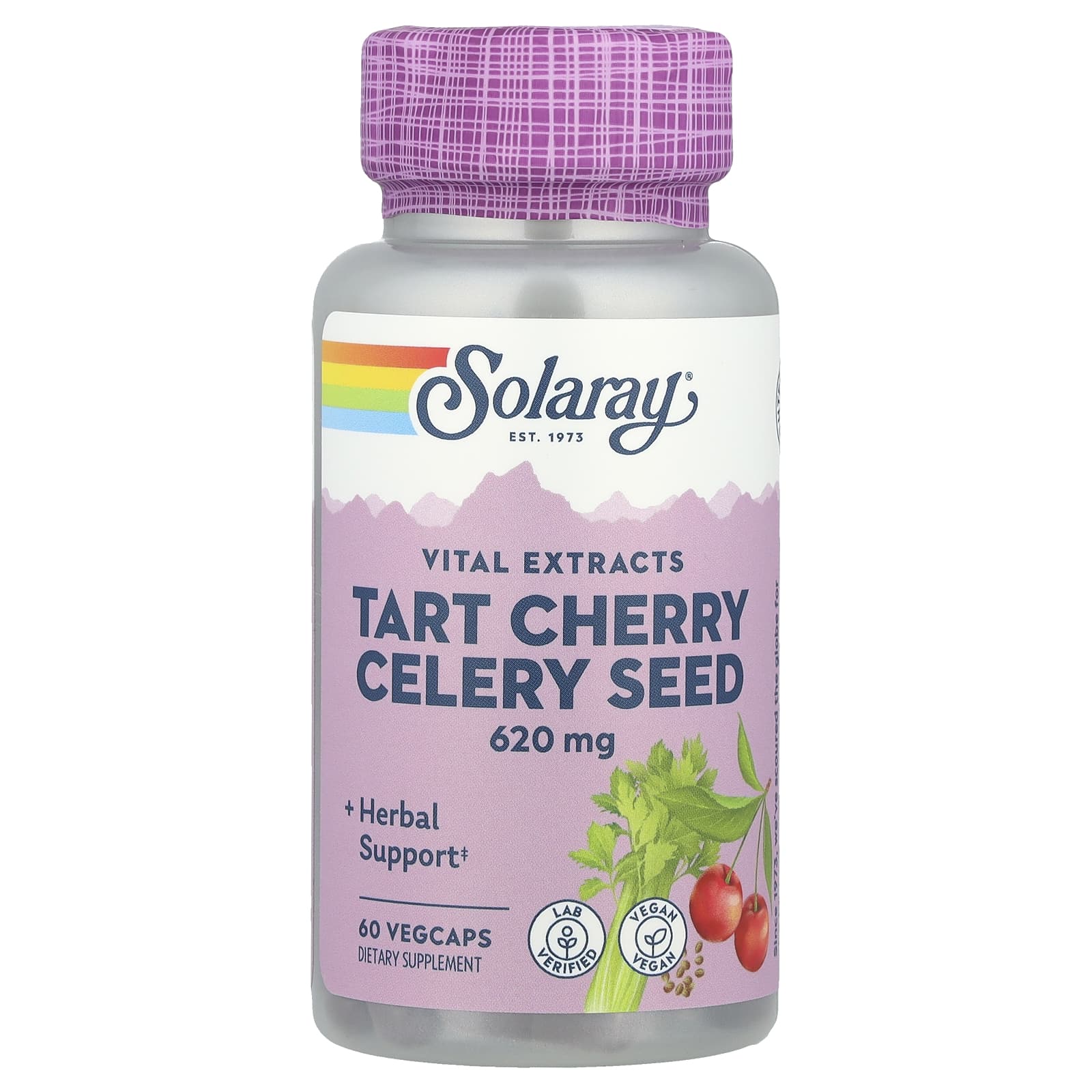 

Tart Cherry Celery Seed, 620Mg, 60 Vegcaps