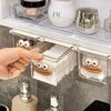 Transparent Bathroom Cotton Stick Makeup Cotton Bathroom Pull-Out Storage Drawer Style Storage Box Under The Mirror Cabinet