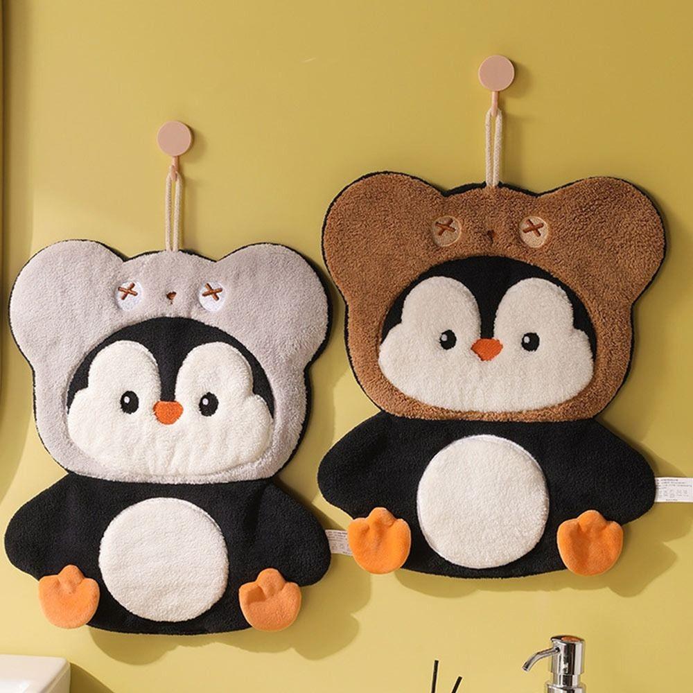 3 Layer Penguin Hand Towel Thickened Washcloth Cute Toilet Handkerchief Household