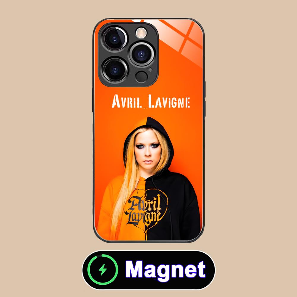 Avril Lavigne Glass MagSafe Mobile Phone Case for iPhone 17 16 15 14 13 12 11 Air Pro Max Plus Mini Colorful Cover