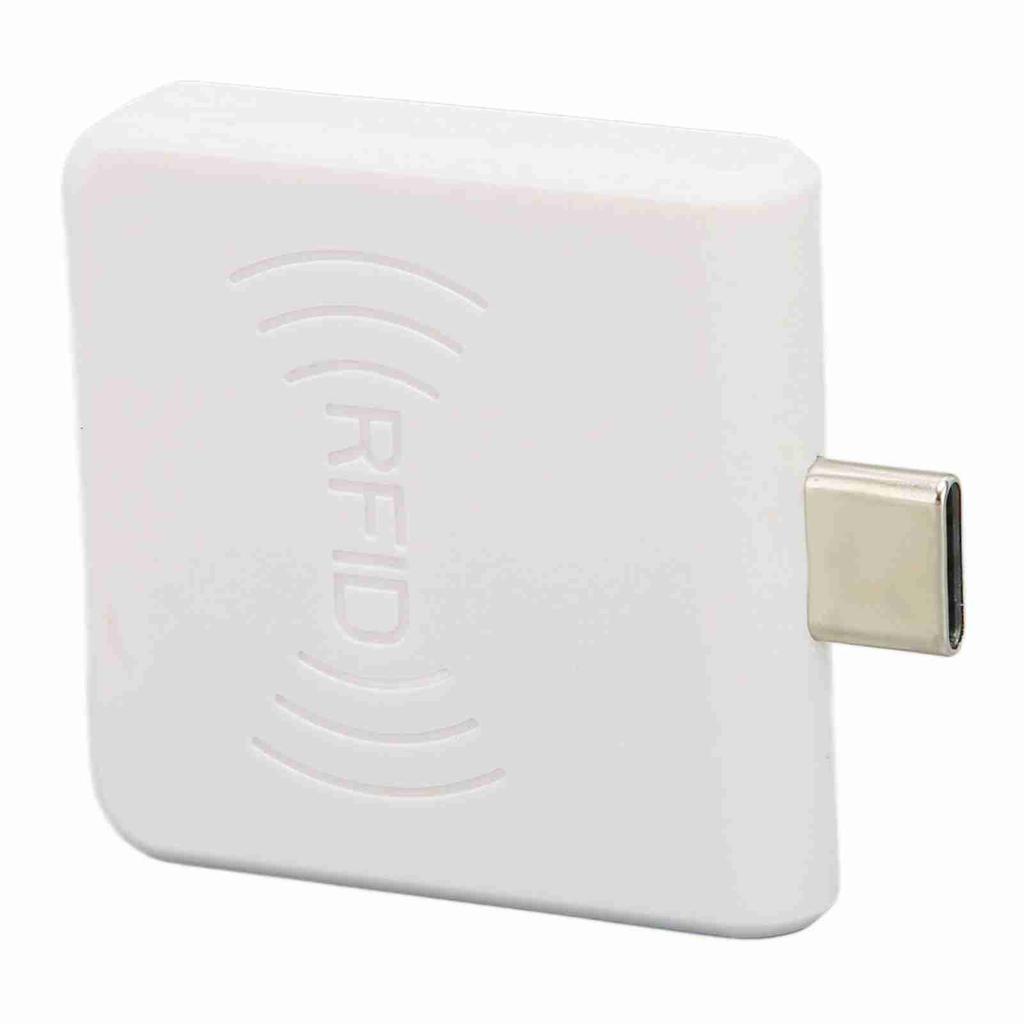 RFID ID Mobile Phone Card Reader Type C Interface 125Khz Portable Smart Card Reader White