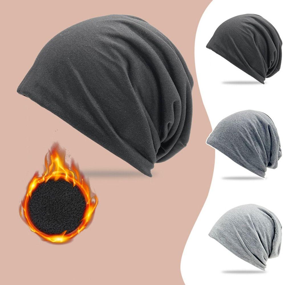 Slouchy Running Cycling Cap Polar Fleece Earmuffs Bicycle Hat Winter Beanie Hat  for Men Women