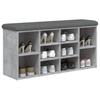 Vidaxl Shoe Bench, Concrete Grey, 102X32X50 Cm