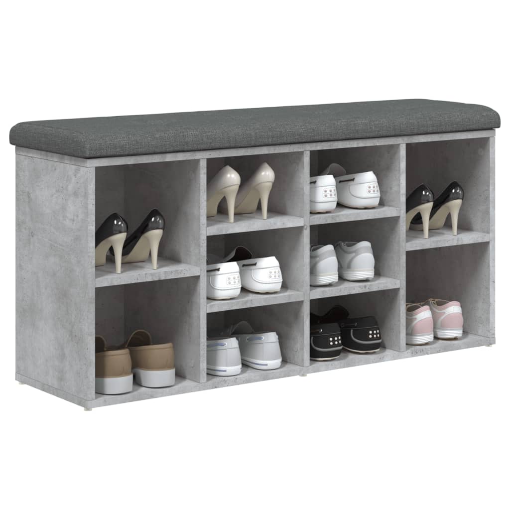Vidaxl Shoe Bench, Concrete Grey, 102X32X50 Cm