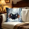 Double Sided Cute Baby Bat Throw Pillow Cover Winter Snow Forest Print Decorative Cushion Cover For Sofa Living Room Home Decor