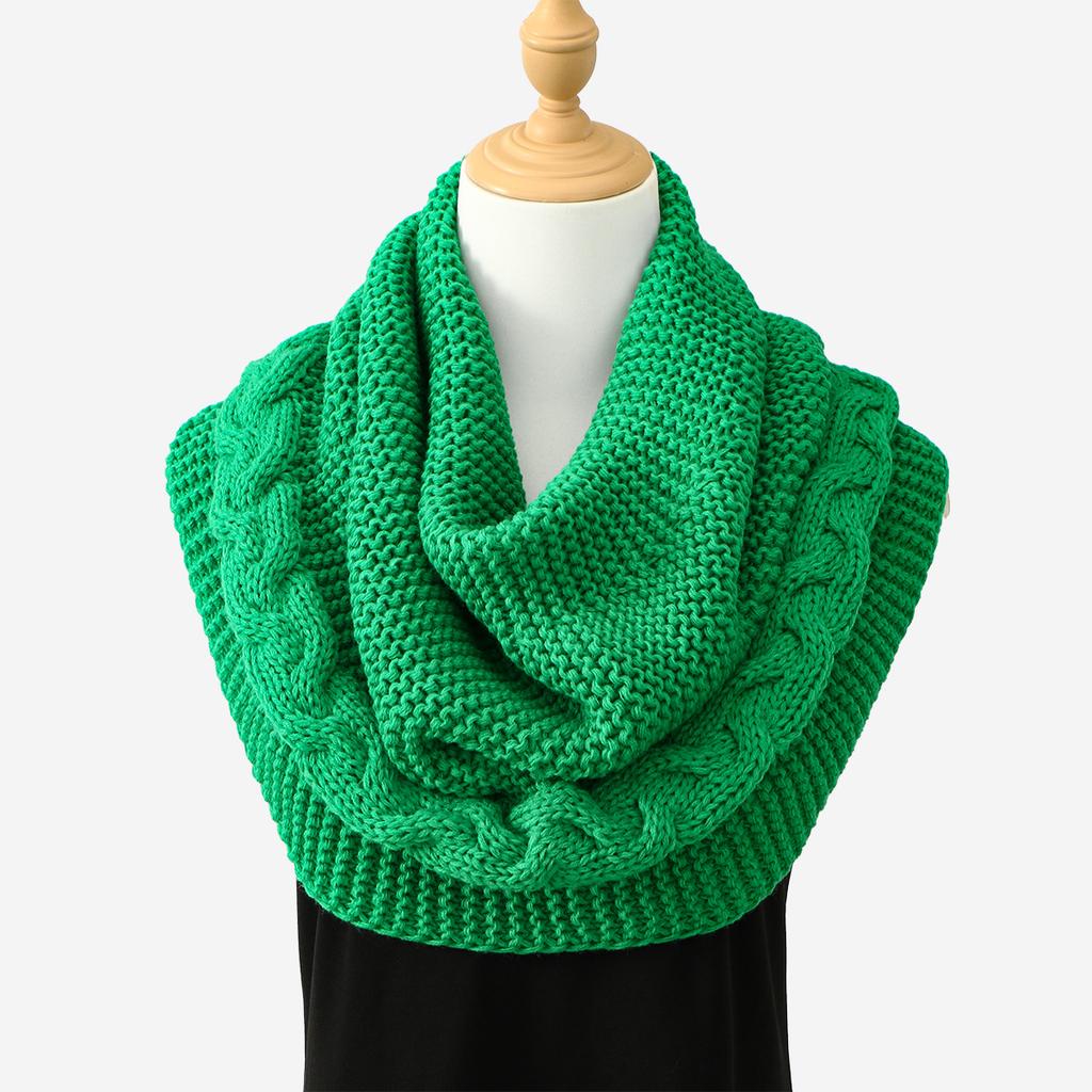 Versatile Hooded Knitted Scarf Winter Cap Neck Warmer Cowl Circle Collar Scarves Solid Color Dual Use Shawl Scarf Outwear Decor