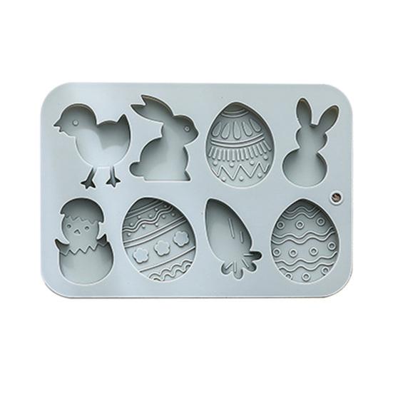 

Силіконова форма на Великдень 8 комірок 3D Форми Кролика, Морквини, Яйця, Курчати Антипригарна Гнучка Форма Інструмент для Випічки, Прикраси Шоколаду, Цукерок, Пудингу, Мила, Глини синій