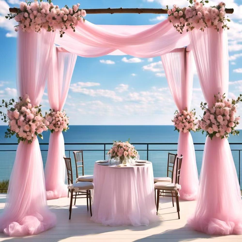 Width 160CM Wedding Tulle Arch White Pink Backdrop Fabric Arch Draping Fabric  Wedding