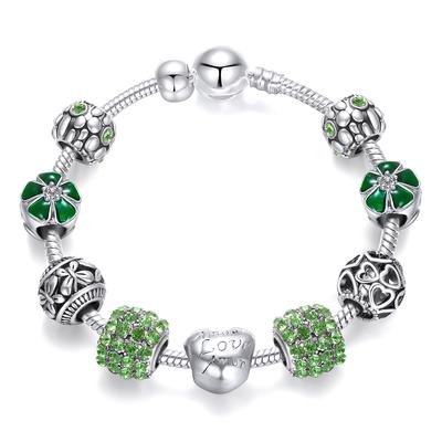 Women All Match Crystal Hollow Love Heart Flower Beads Bracelet