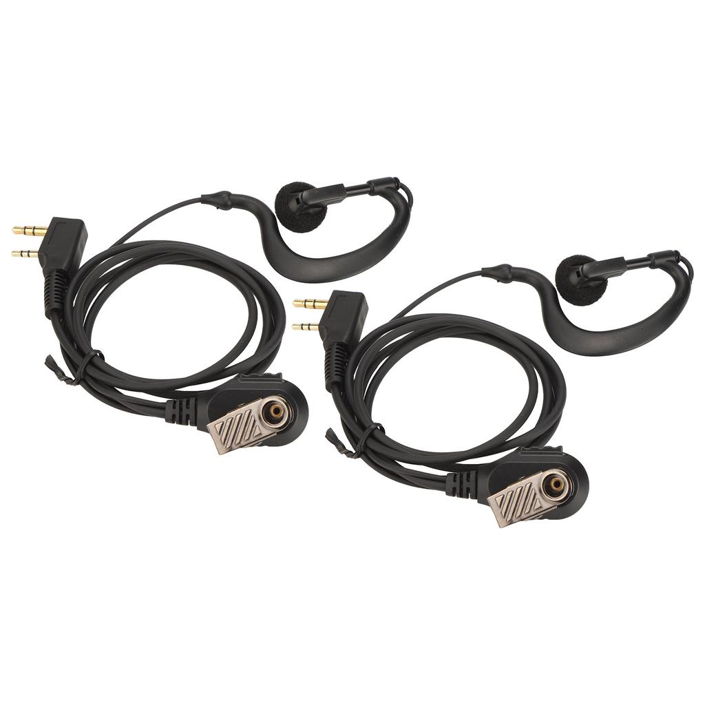 Two Way Radio Earpiece Universal K Head 2 Pin Electroplating Walkie Talkie Headset with Microphone