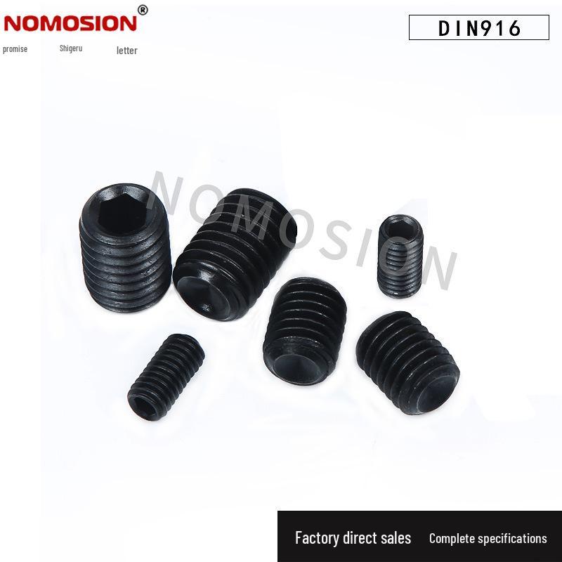DIN916 Grade 12.9 Hex Socket Headless Set Screw, Cup Point, Machine Screw, Sizes: M3, M4, M5, M6, M8, Lengths: 10mm, 12mm.
