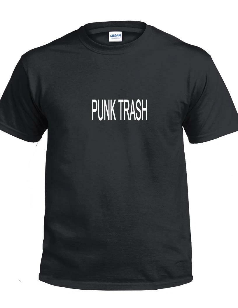 

Punk Trash T-Shirt Gutter Trash 80s Rock Funny White Black Tee Shirt XL