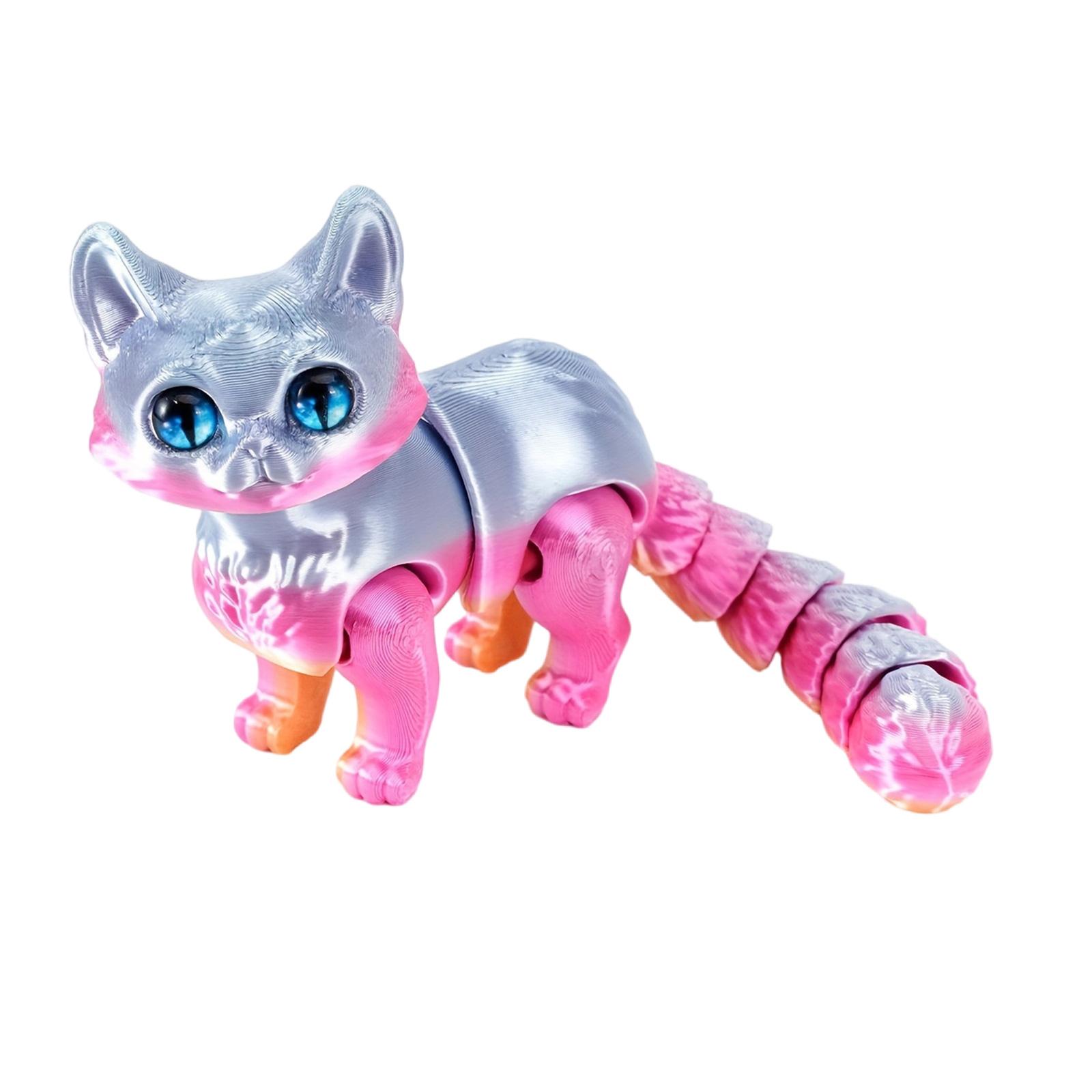 

Металлический котенок-фиджет, гибкая фигурка для снятия стресса для детей и взрослых, портативный шарнирный дизайн 2