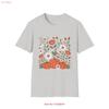 Autumn Floral Pumpkin T Shirt Fall HarvesT Thanksgiving  Vintage Washed Stretched Designer Clothes Unisex Graphic Versatile