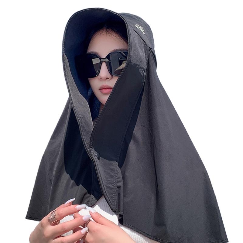 

Adult Teens Neck and Shoulder Cover Sun Hat Breathable Ponytail Cycling Hat чорний