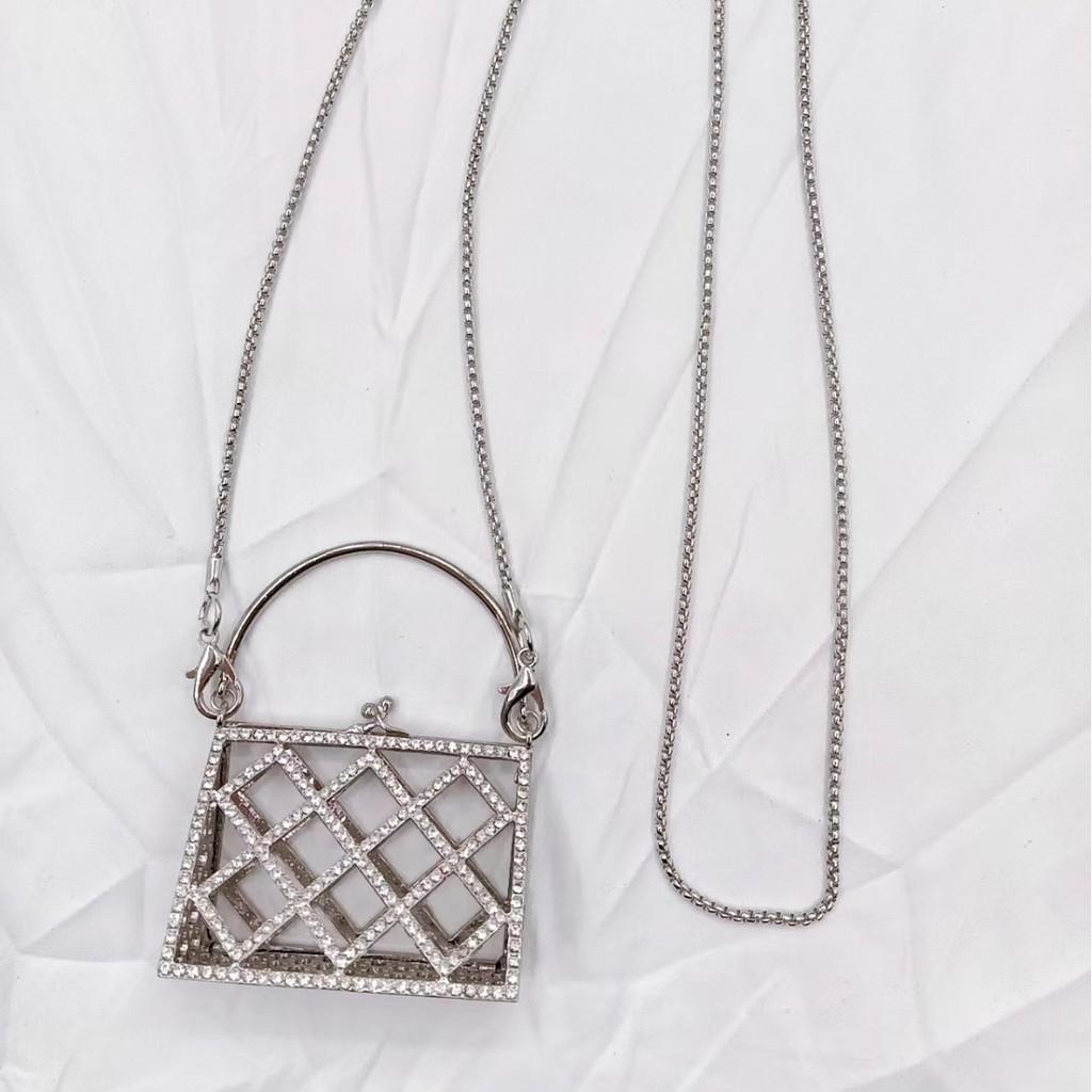 Mini Girl Bag With Water Dazzle Crystal Pattern For Daily Style