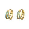 Minimalist Double Layer Zircon Diamond Stud Earrings For Women Chic Unique Versatile Hoop Earrings Fashion Jewelry