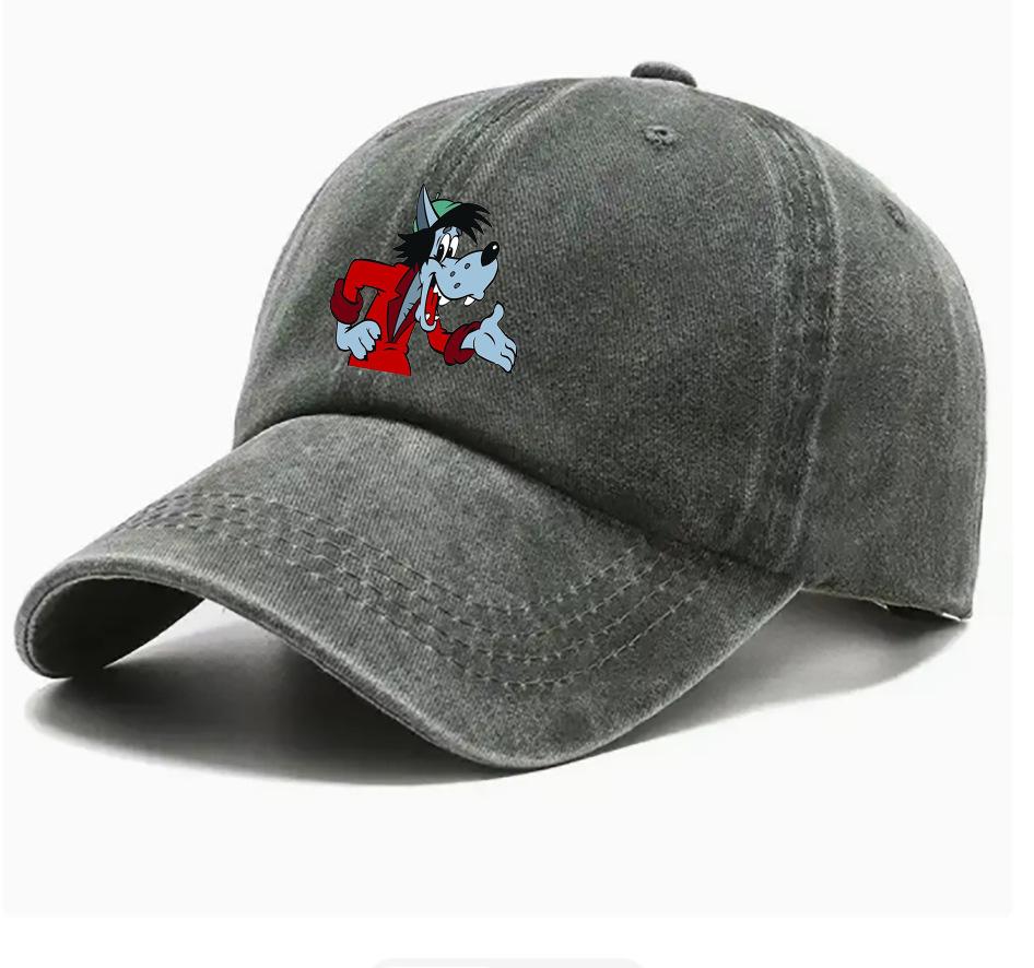

Wolf Granny Baseball Hat Sun Cartoon Cartoon Tv Animation Washed Hip Hop Hat Men And Women Street Wearing Baseball Hats