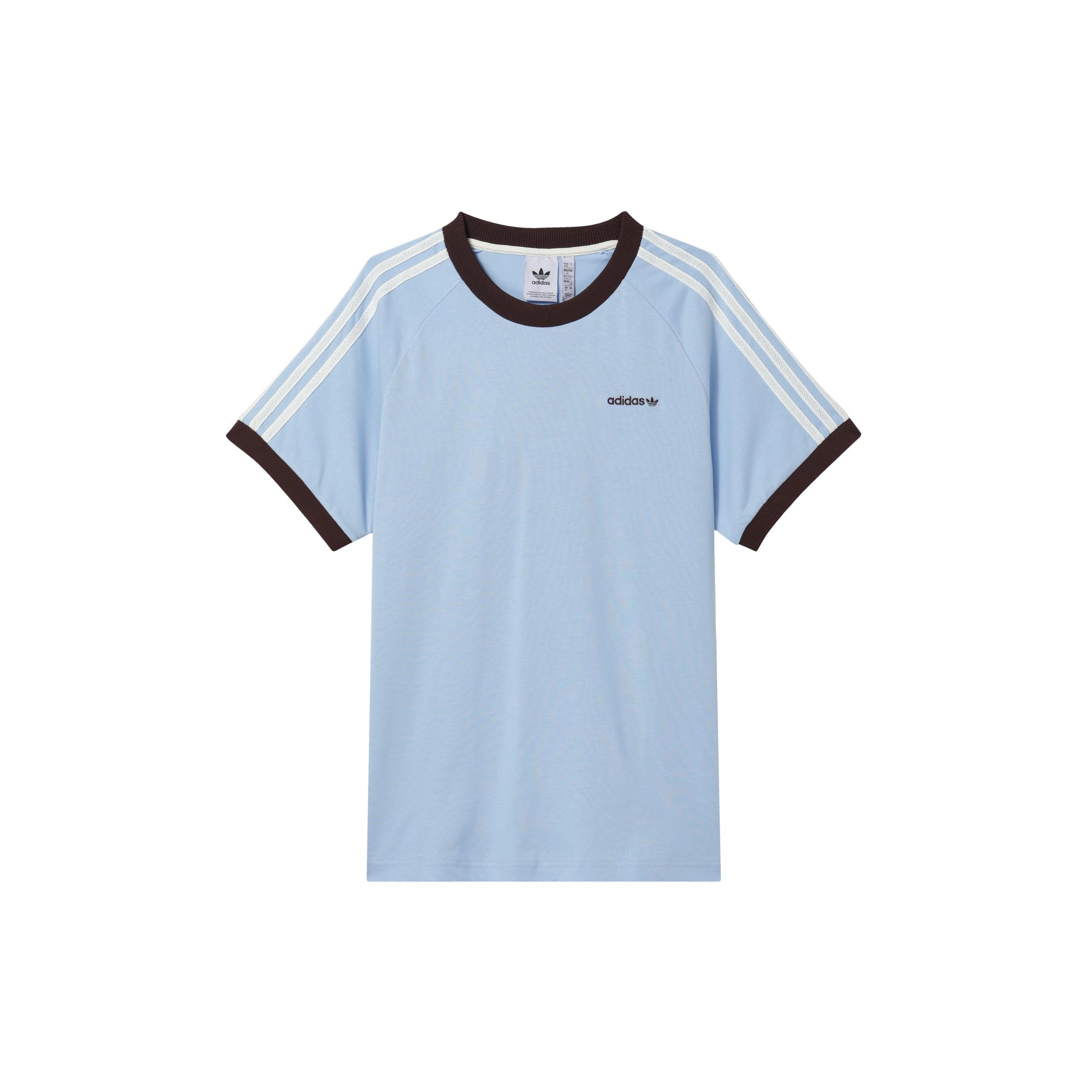 adidas Originals Small Logo Stripe Crew Neck Straight Fit T-Shirt Asia Sizing Blue Men s JC6512 L