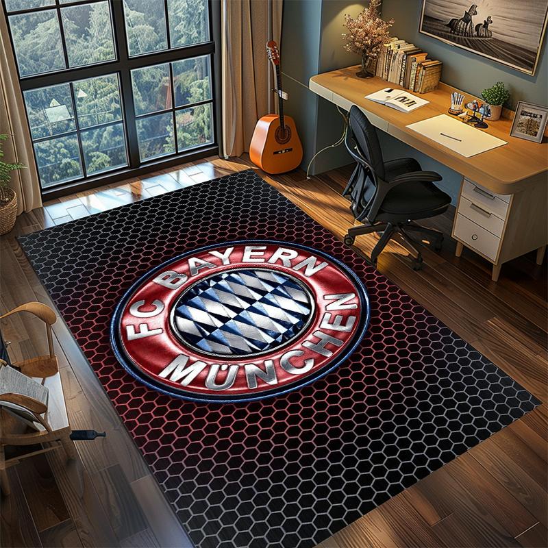 1Pc Football Team Cartoon Print Carpet High Quality Comfortable for All Seasons, Home Decor