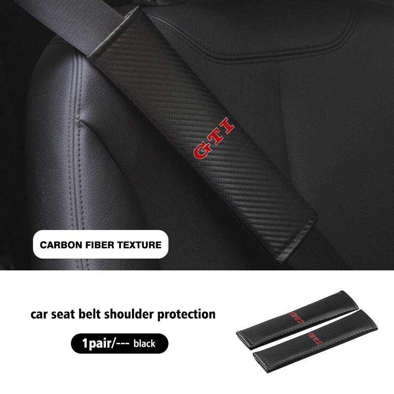 For Volkswagen VW Car Seat Belt Leather Safety Belt Shoulder Cover Protect Pad Beetle CC B5 B6 B7 EOS GTI MK2 MK4 MK5 MK6 Fx5