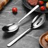 Kitchen Soup Spoon Stainless Steel Serving Elegant Buffet Utensil Heavy-Duty Slotted Easy Clean for Commercial Grade Restaurant Scoop Mirror Polished