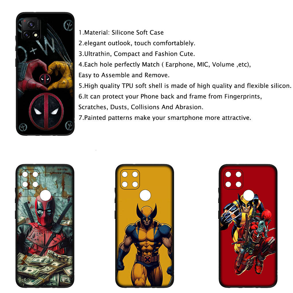 Cover for iPhone 17 16 15 Xiaomi Poco Redmi Note 14 13 12 11 Pro Max 9 16e Samsung Galaxy S25 S24 OPPO Huawei Wolverine Super Hero Deadpool Phone Case