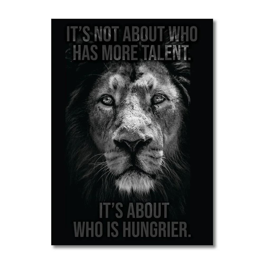 Motivational Animal Poster Eagle Tiger Lion Wall Art Canvas Painting Motto Picture for Living Room Home Decoration