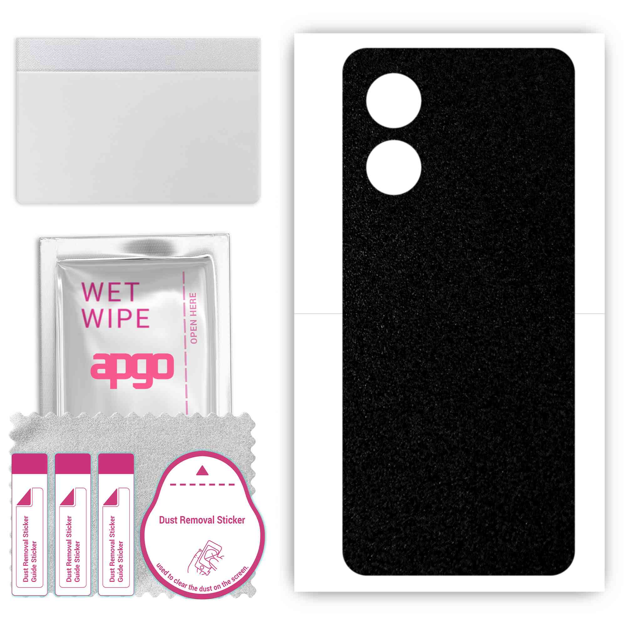 

apgo Protective Skin Sticker for the back compatible with Realme C33, Wrap Film, Foil, Vinyl - Pattern Matte Black