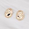 Irregular Elliptical Glossy Hammer Pattern Stud Earrings for Women Girl Korean Love Aesthetic Daily Life Minimalist Jewelry