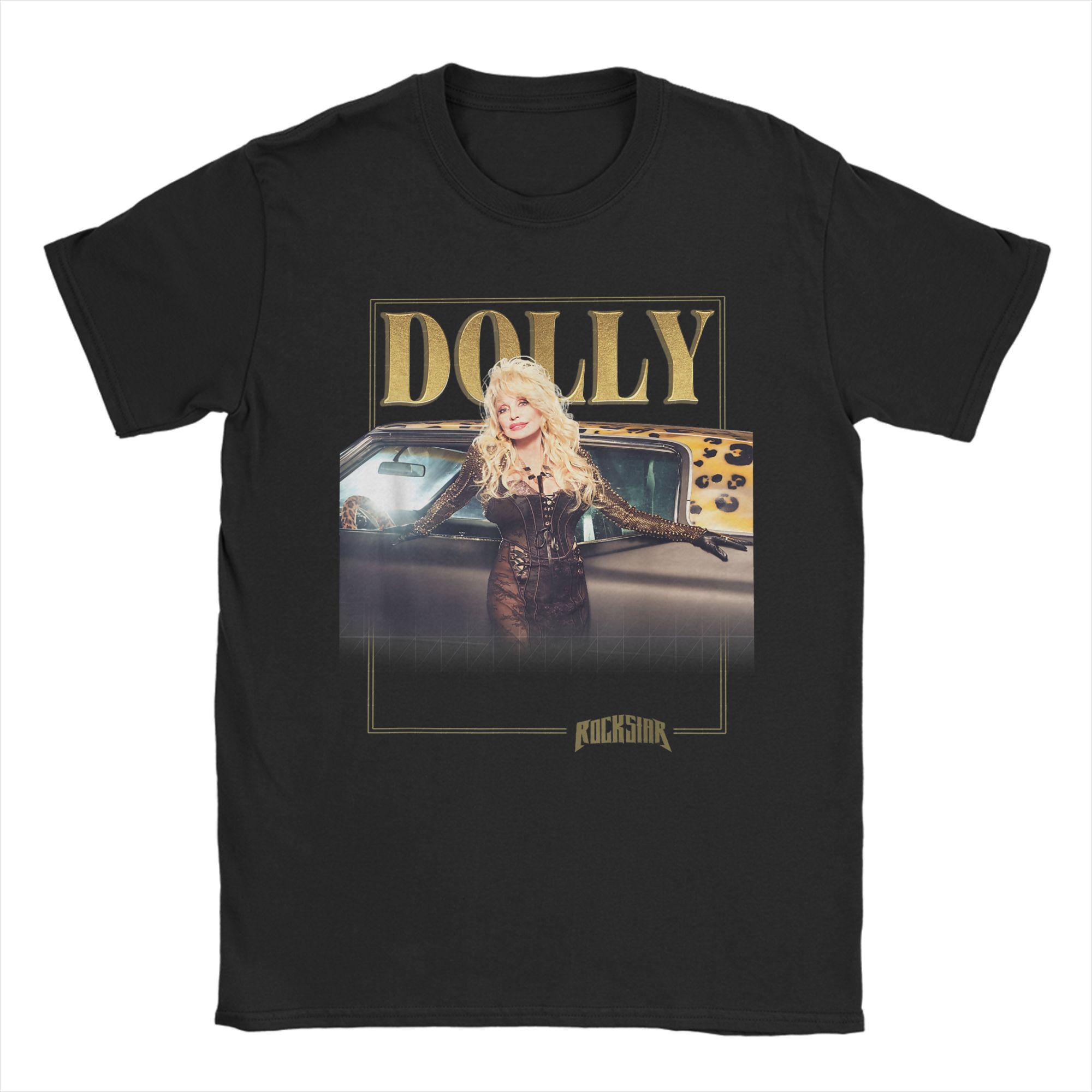 Dolly Parton Rock Star Leopard Print Car T-shirt XXL