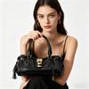 Popular Y2K Spicy Girl Style Retro Lock Decor Handbag For Women Large Capacity Commuter Top Handle Shoulder Tote Bag