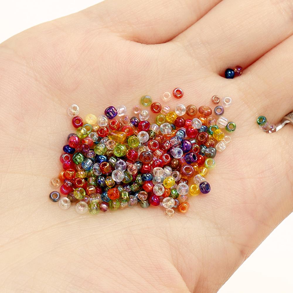 800/1600pcs 2mm Colorful Charm Seed Beads Glass Irregular Spacer Loose Bead for Necklace Earrings DIY Jewelry Making Supplies