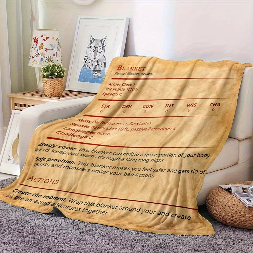 Vintage Soft Flannel Blanket Lightweight Durable Polyester Washable AllSeason CasualOutdoor Use Gift