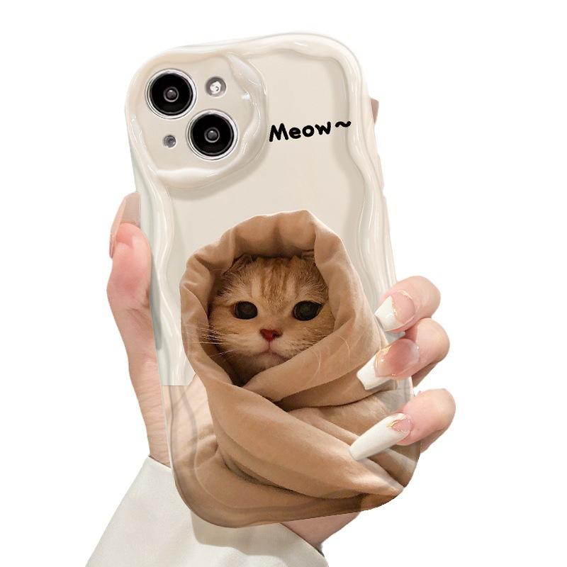 Aplicabil pentru husa de telefon mobil Apple 14promax, iPhone 13, drăguță, amuzantă, matlasată, pisică și câine, 15/16, pachet complet din silicon
