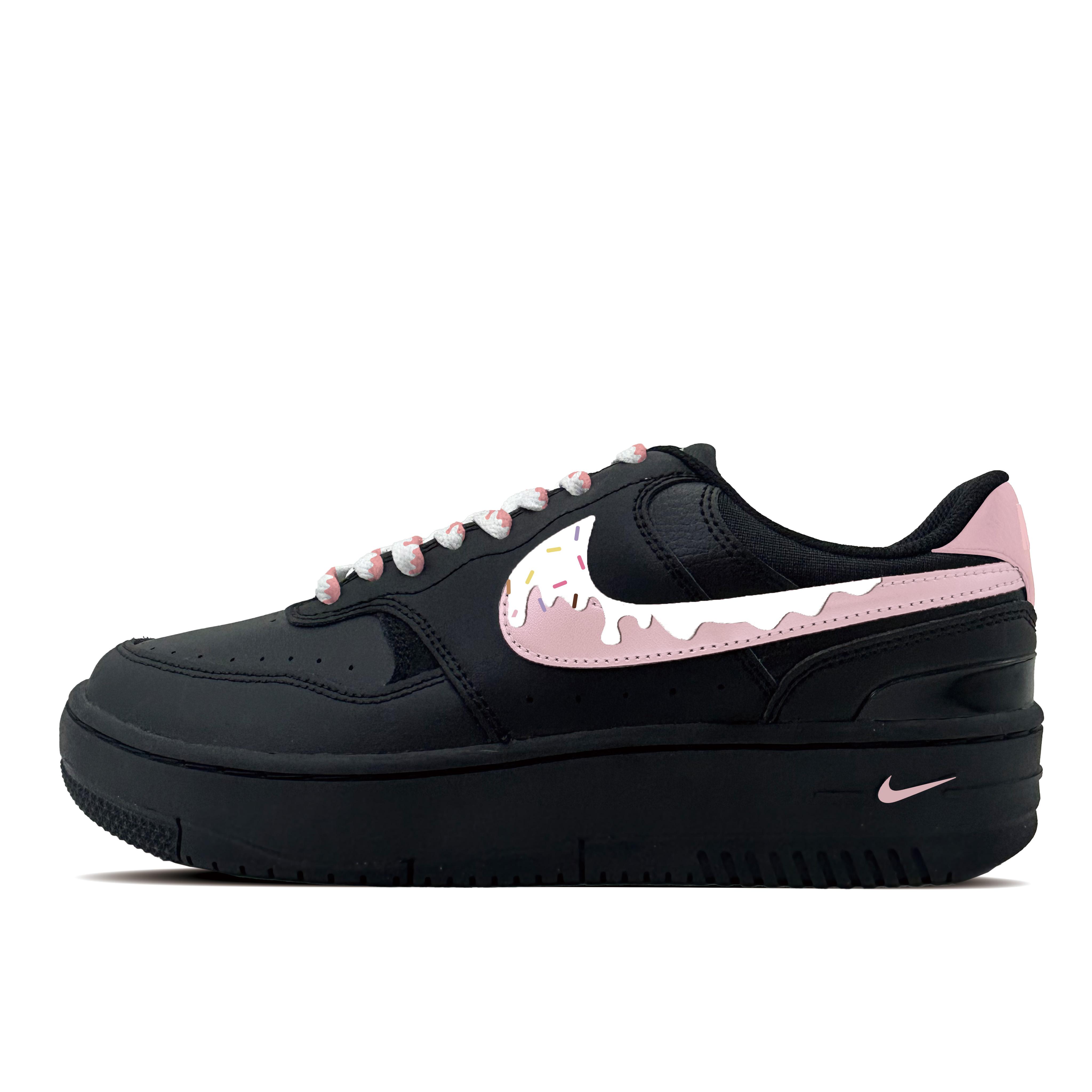 

Nike Gamma Force Cream Powder Synthetic Leather Abrasion Resistant Low top Skateboard Shoes Women s Black HQ1674-001(team-1081) 36.5