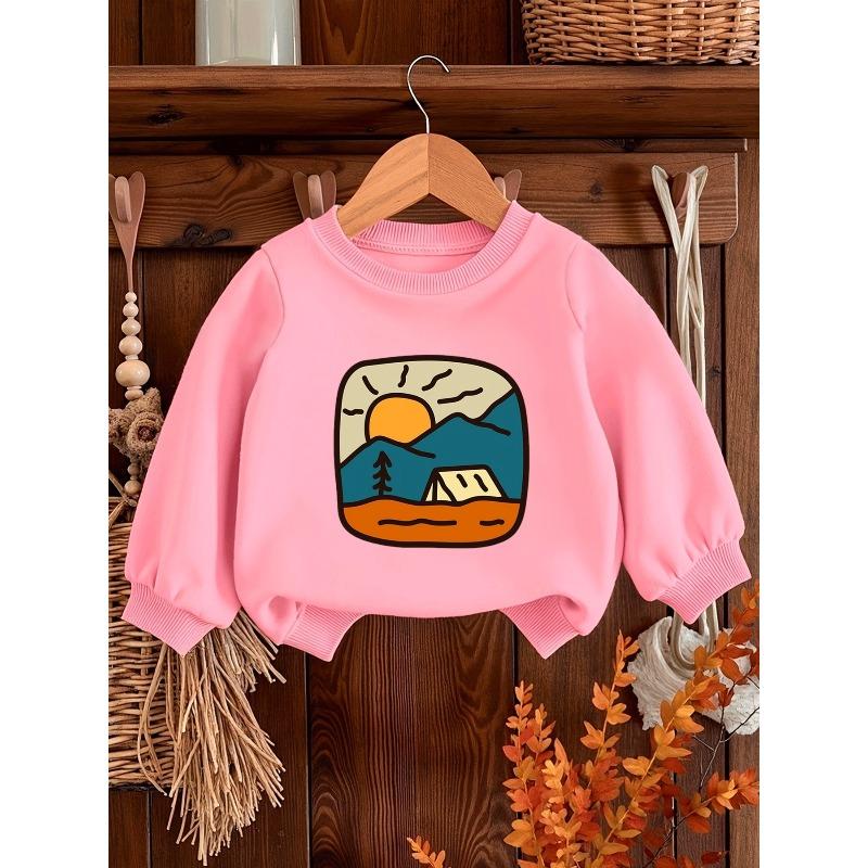 Kids Sweatshirt,Outdoor Camping Fashion TrendyPattern Print, Comfortable And Durable Sweatshirt , Suitable for Spring And Autumn
