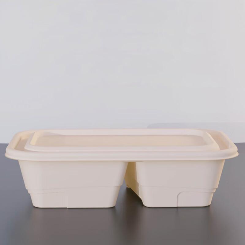 Eco-Friendly 2-Compartment Corn Starch Disposable Lunch Box