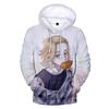 Spring and Autumn Jacket Men's Tokyo Avenger 3D Digital Printing Casual Pullover Sports Women's Hooded Sweater