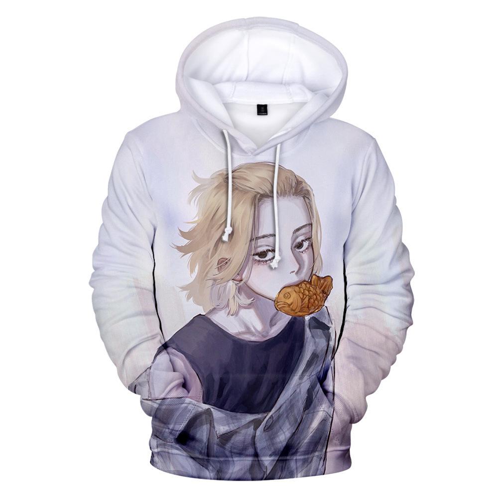 Spring and Autumn Jacket Men's Tokyo Avenger 3D Digital Printing Casual Pullover Sports Women's Hooded Sweater