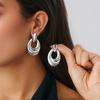 Design Metal Pleated Lace Love Earrings Geometric Irregular Petal Earrings
