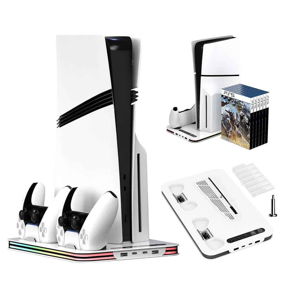 

Cooling Stand with Dual Controller Charger 3 Level Fan RGB Light for Playstation 5/Slim/Pro Console Accessories CHINA