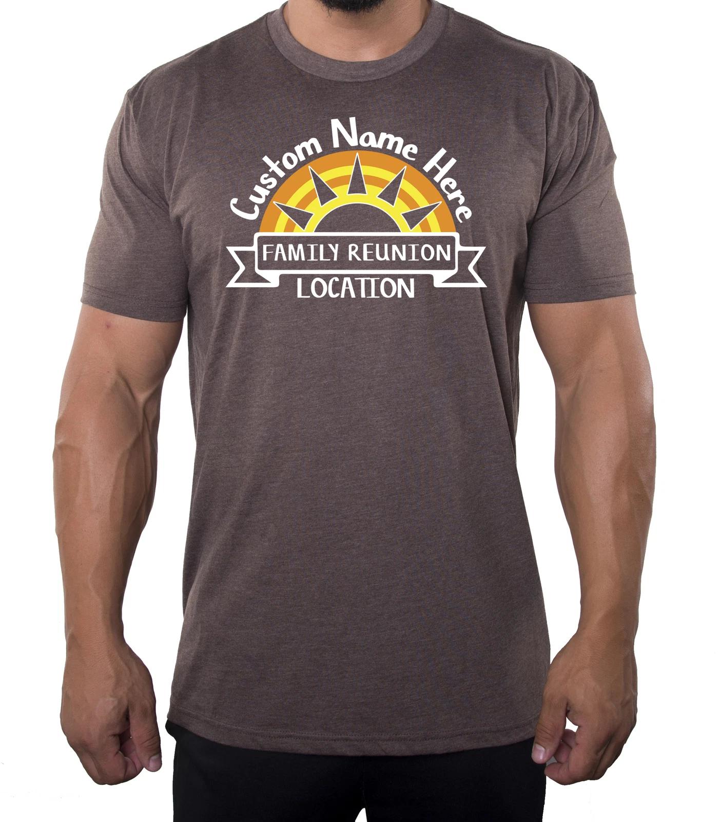 Sun set with Custom name and date- Family Reunion Men s T-Shirts M