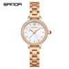 SANDA Women's Quartz Watch Diamond Pearl Inlaid Dial Waterproof Leisure Elegant Temperament Women's Watch