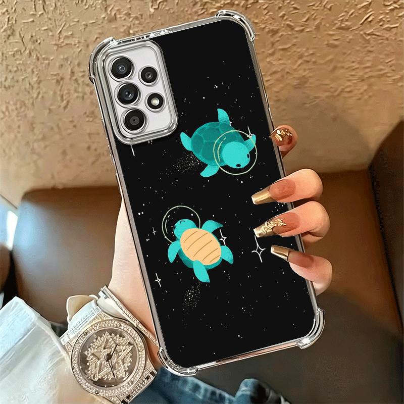 Cartoon Ocean Sea Turtle Plating Phone Case For Samsung A17 A07 A37 A57 A16 A56 A15 A55 A14 A54 A13 A53 A26 A36 A25 A35 A24 A34