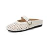 720-3 Baotou Half Slippers Women'S Outer Wear Woven Hollow Cool Slippers Thick Bottom One Pedal With Skirt