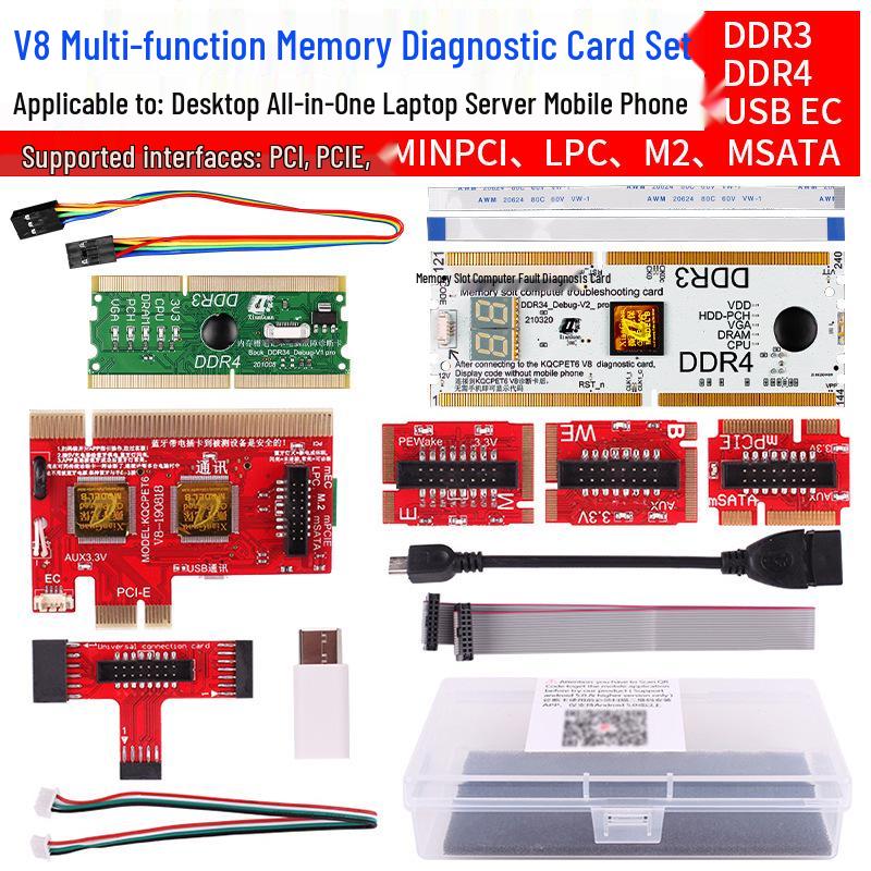 V8 Diagnostic Card: PCIE Computer Motherboard Repair & USB Fault Detection Tool