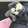 Adjustable Cotton Baseball Cap With Cartoon Dog Design And Rivet Studded For Women Casual Wear Fashion Accessories